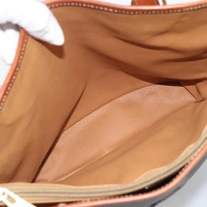 Celine Vintage Macadam Canvas and Leather, Brown, Canvas, Tote Bag