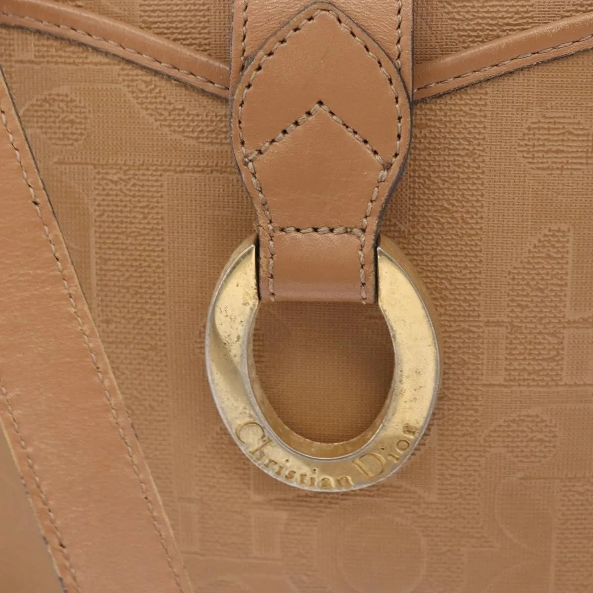 Christian Dior Vintage Trotter Canvas, Beige, Canvas, Handbag