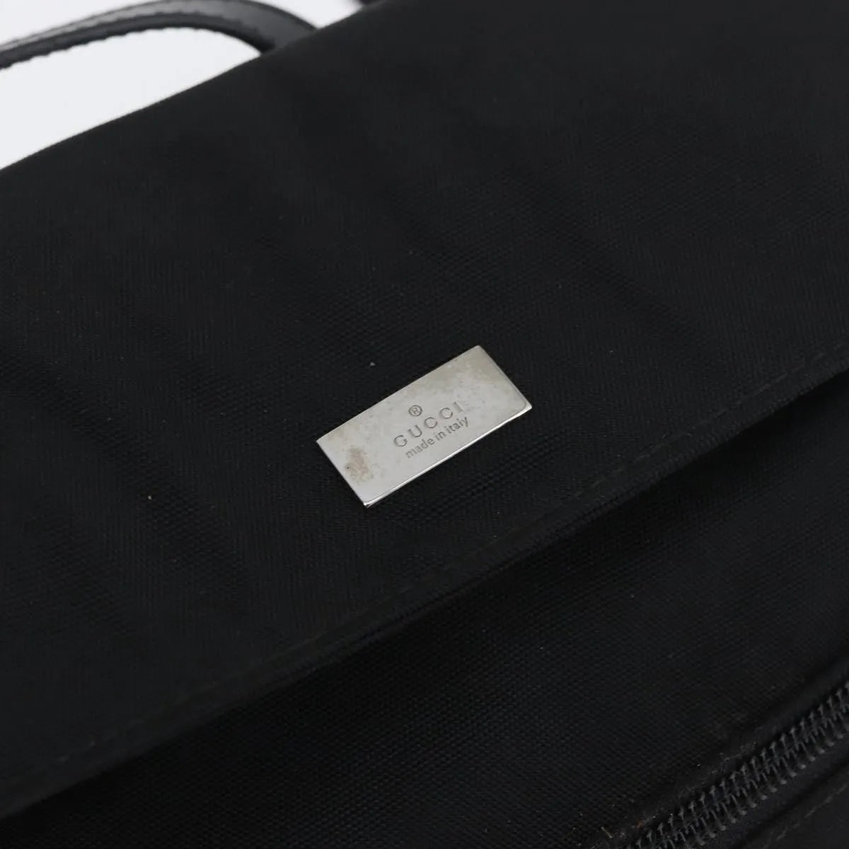 Gucci Vintage Flap Nylon, Black, Nylon, Backpack