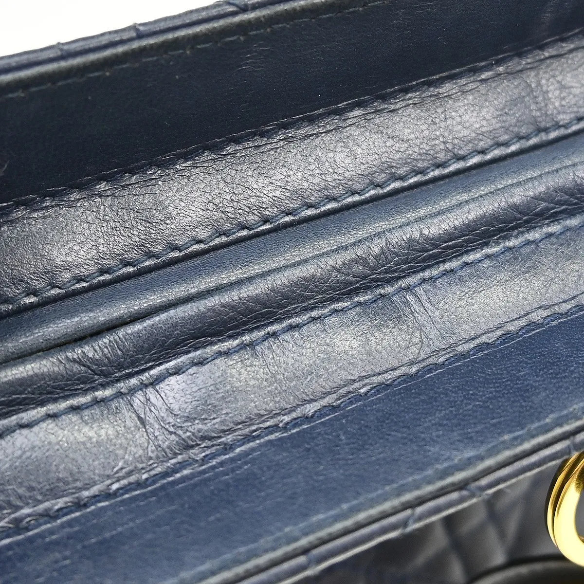 Christian Dior Lady Dior Soft Satchel Cannage Quilt Lambskin, Navy, Leather, Tote Bag
