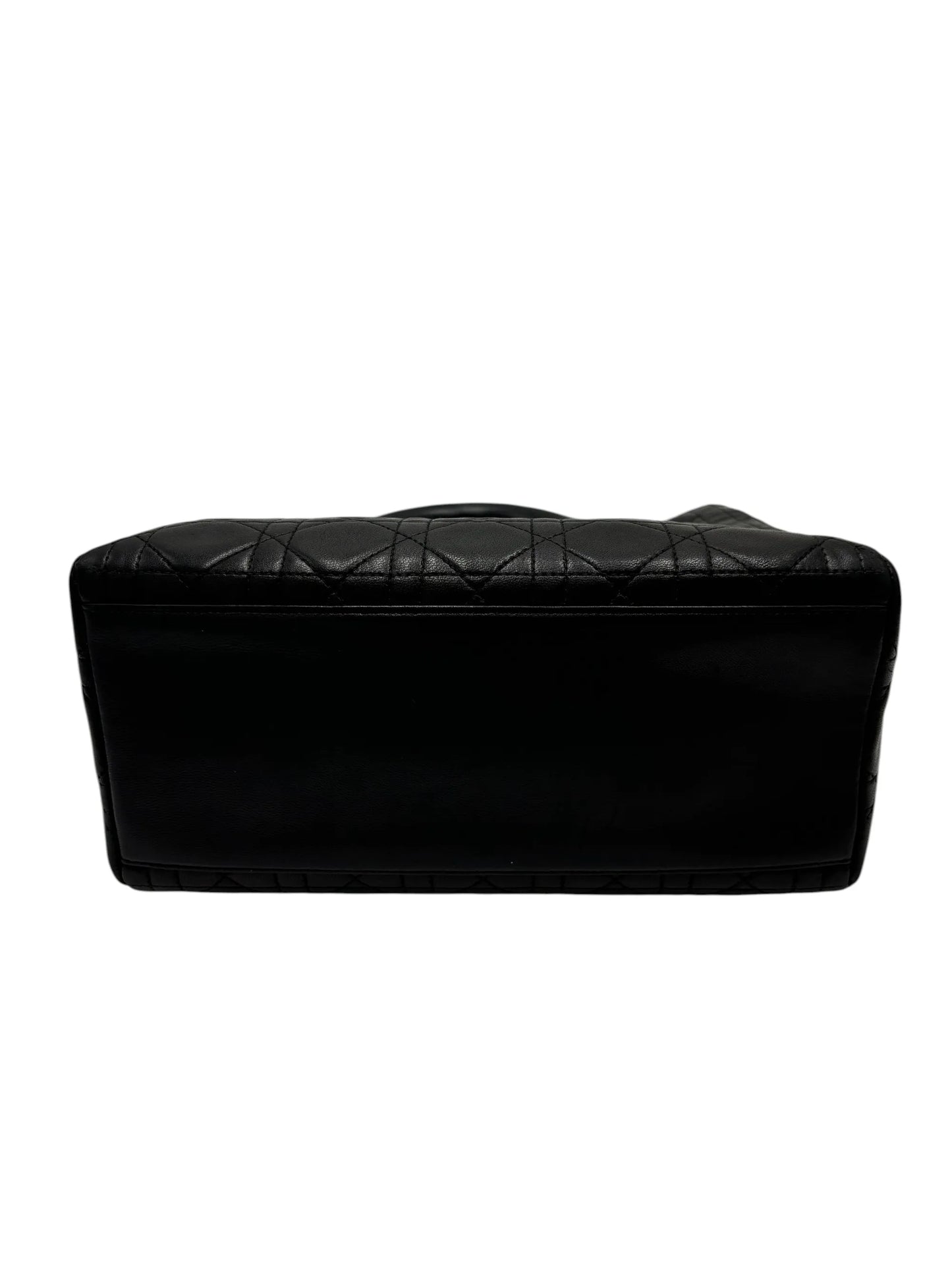 Christian Dior Vintage Lady Dior Leather, Black, Leather, Handbag