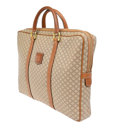 Celine Macadam Canvas and leather, Brown, Canvas, Briefcase