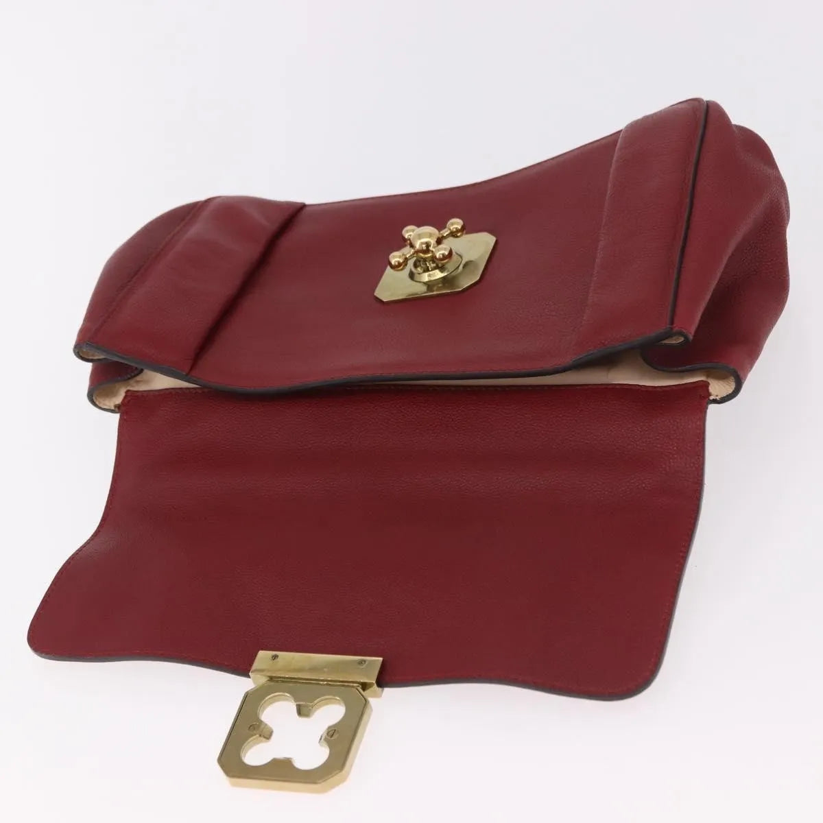 Chloe Elsie Crossbody Flap Leather, Red, Leather, Handbag