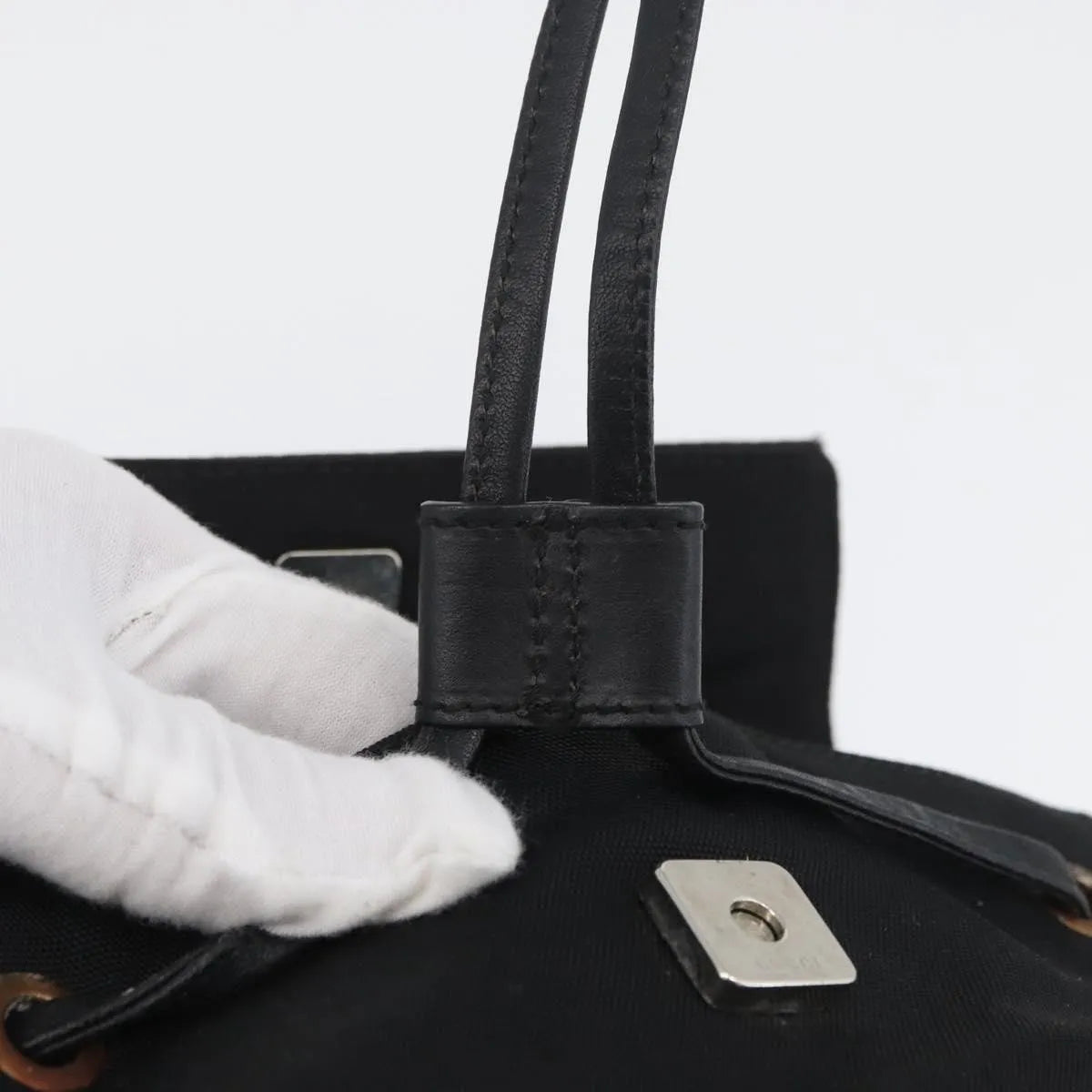 Gucci Vintage Flap Nylon, Black, Nylon, Backpack