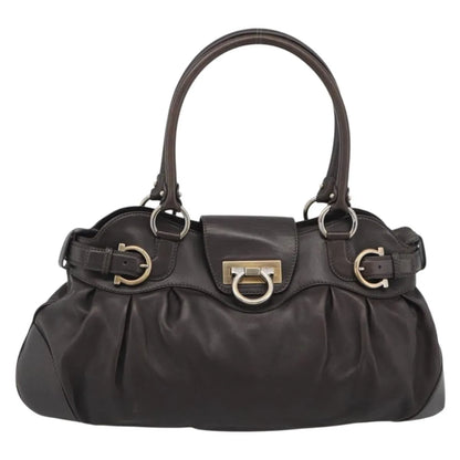 Salvatore Ferragamo Marisa Leather, Brown, Leather, Handbag