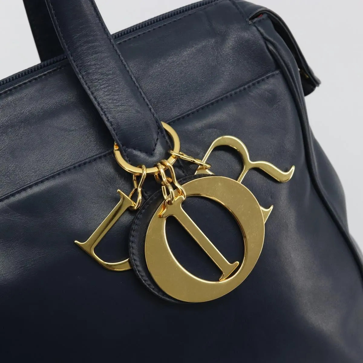 Christian Dior Vintage Leather, Navy, Leather, Handbag