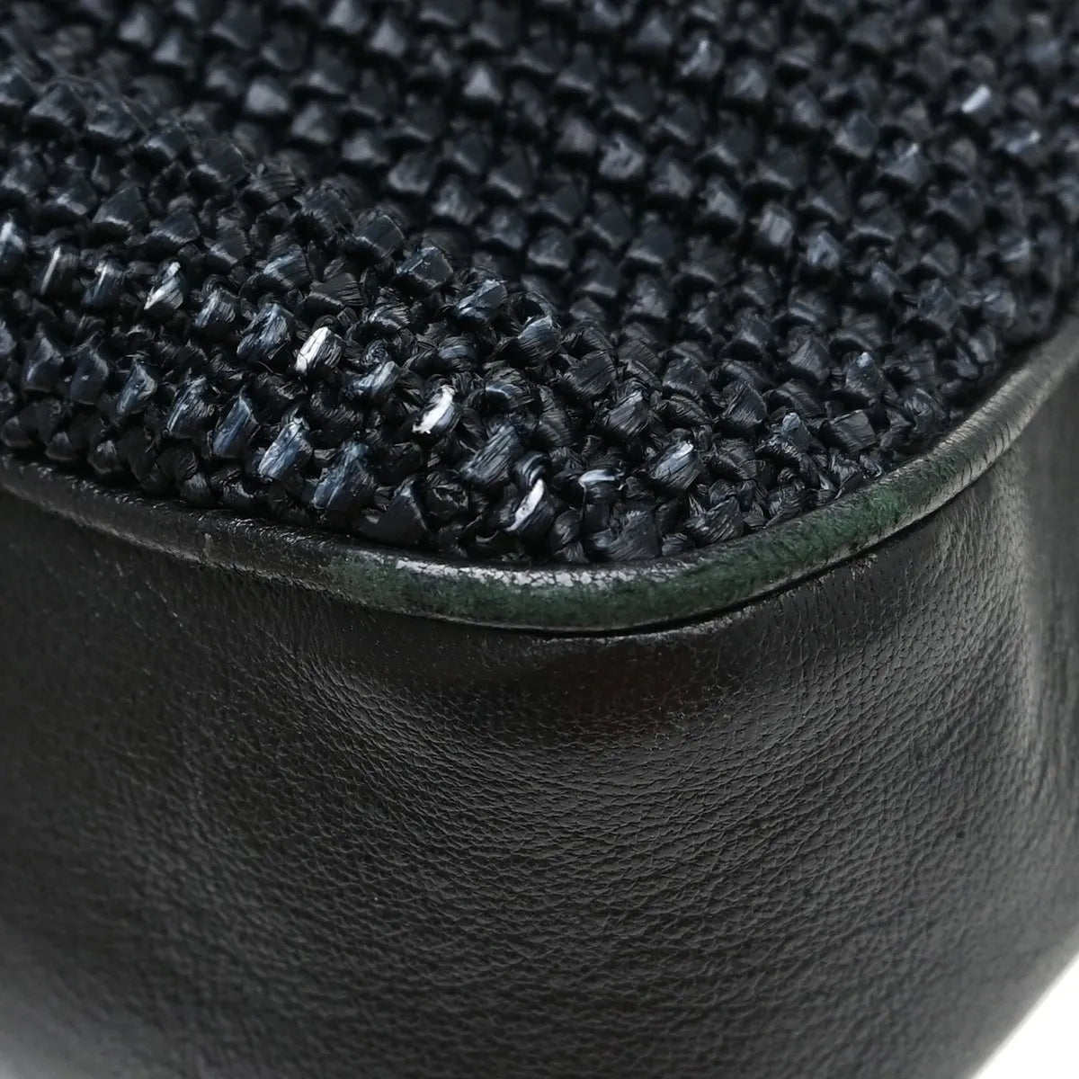 Saint Laurent Lou Camera Raffia, Black, Leather, Handbag