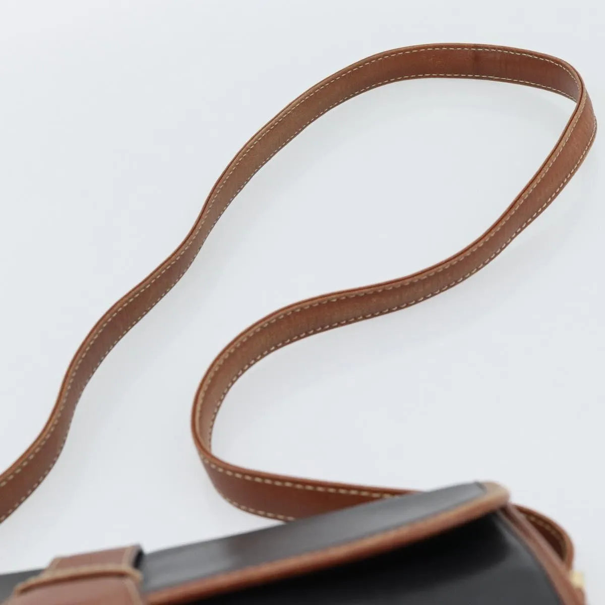 Celine Flap Shoulder Leather, Black, Leather, Shoulder Bag