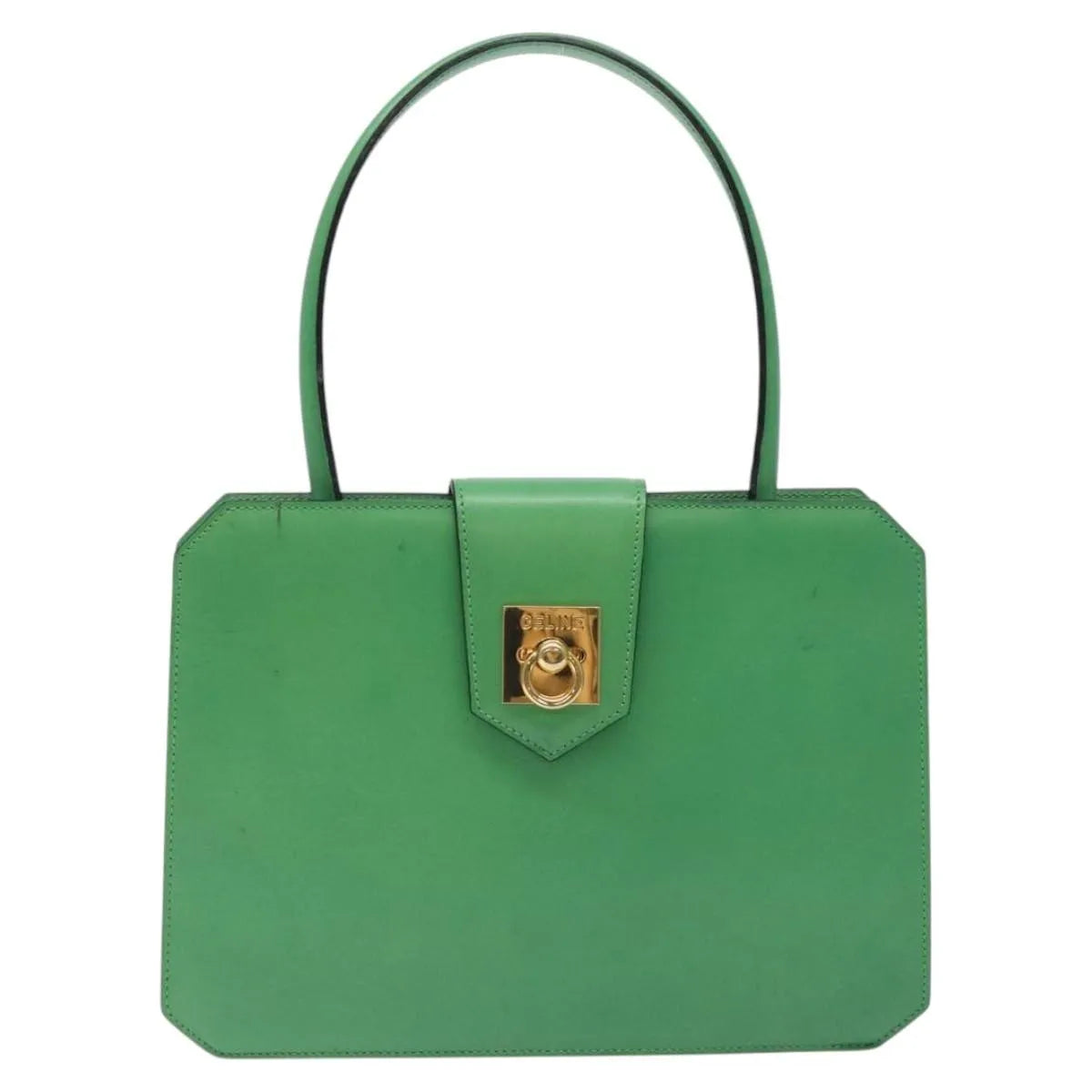 Celine vintage Leather, Green, Leather, Handbag