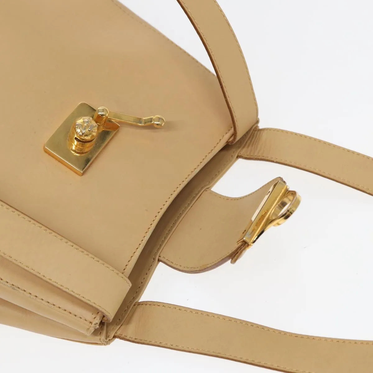 Salvatore Ferragamo Vintage Leather, Beige, Leather, Shoulder Bag