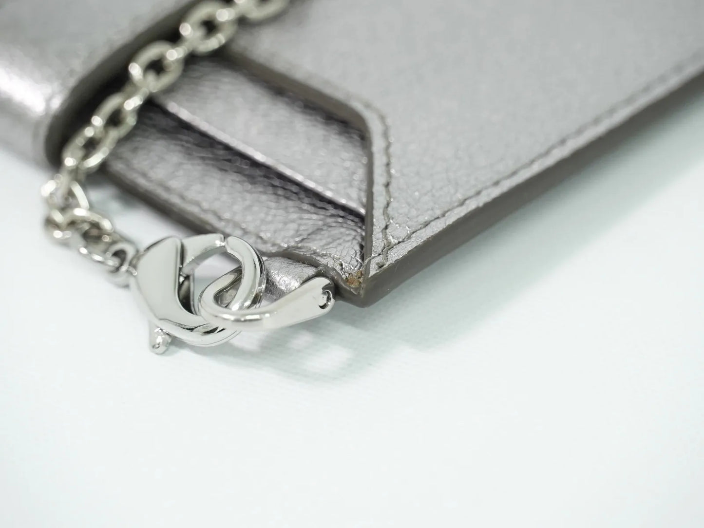 Miu Miu Madras Card Holder with crystal fringe leather, Silver, Leather, Card Holder