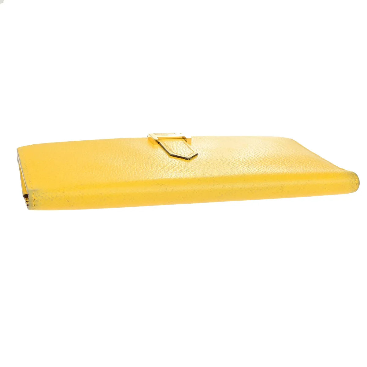 Hermes Bearn Trifold Epsom, Yellow, Leather, Wallet