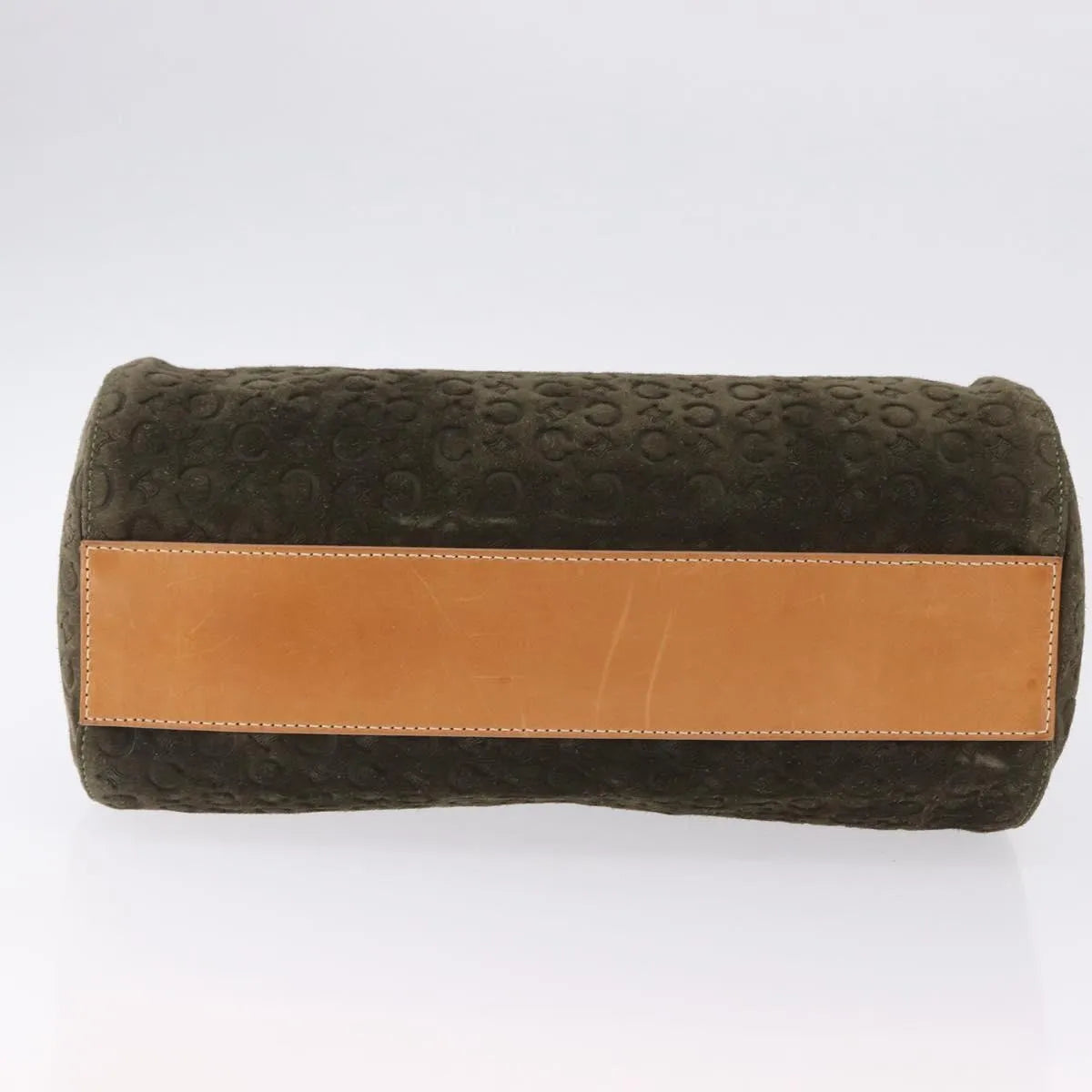 Celine C Macadam Suede and Leather, Green, Suede, Handbag