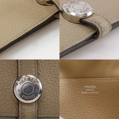 Hermes Dogon Recto Verso Leather, Beige, Leather, Wallet