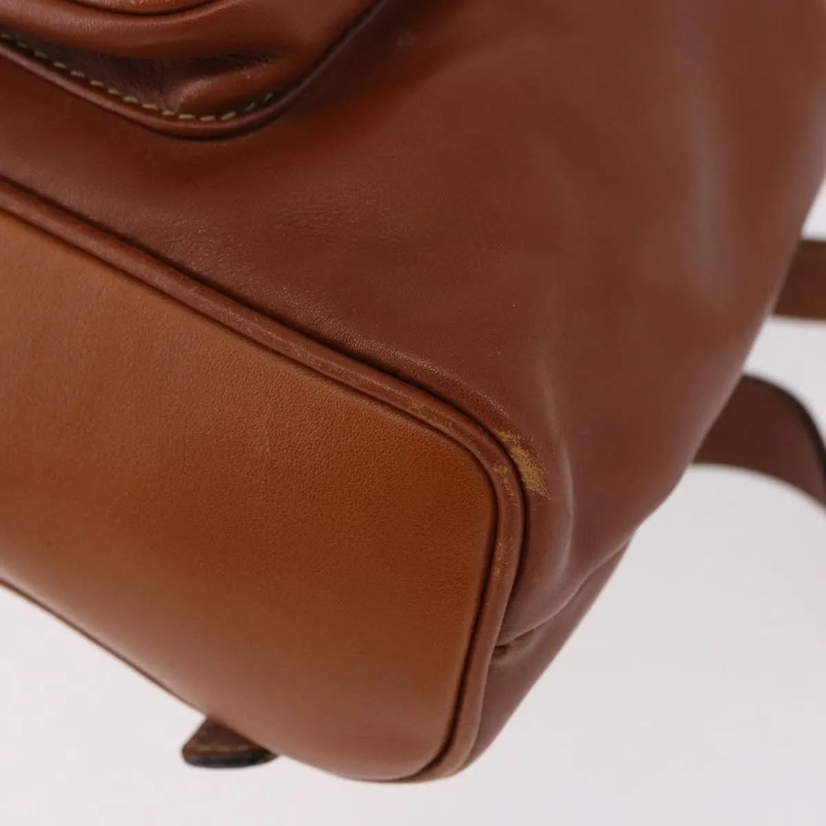 Gucci Vintage Bamboo Leather, Brown, Leather, Backpack