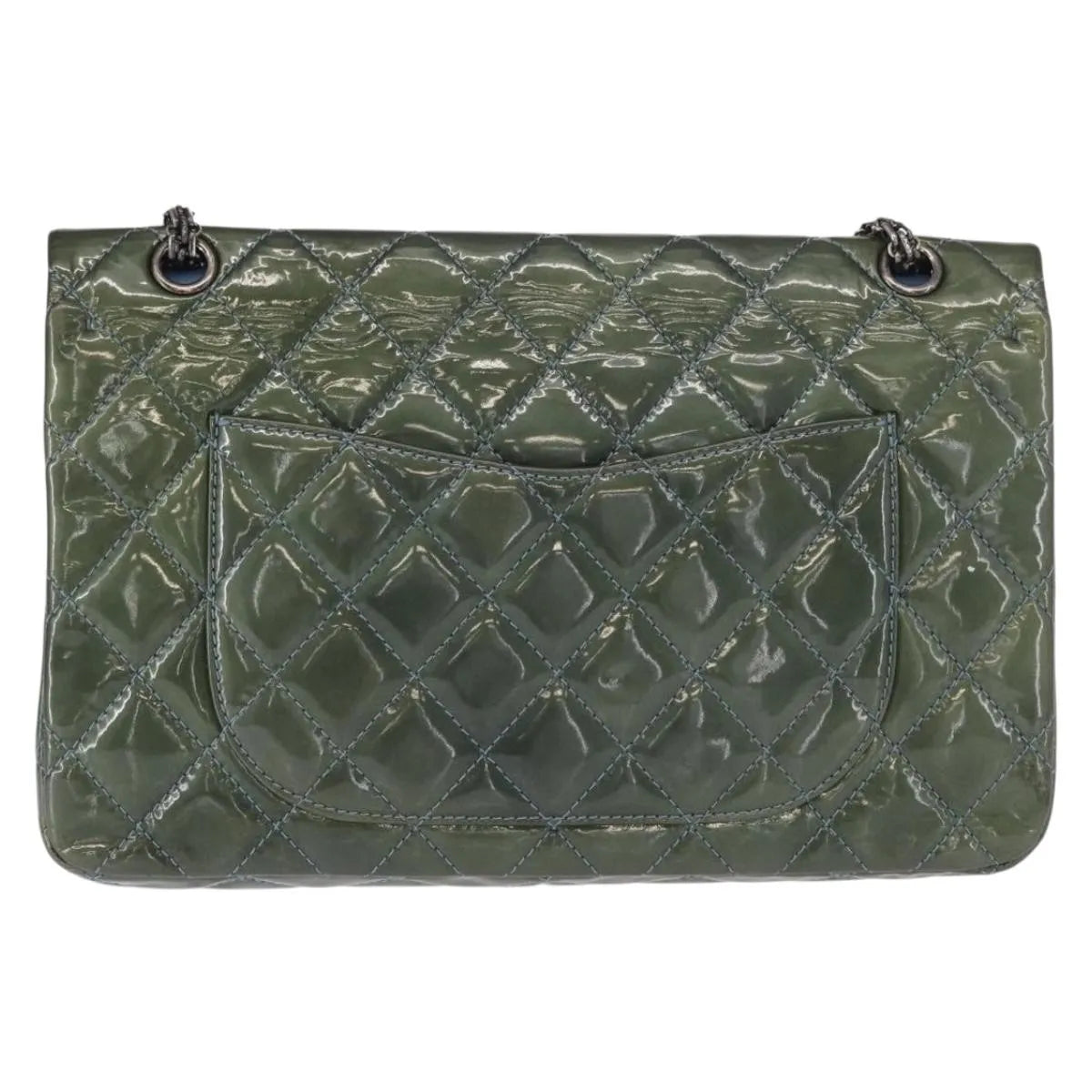 Chanel Reissue 2.55 Flap Quilted Patent, Green, Metal, Shoulder Bag