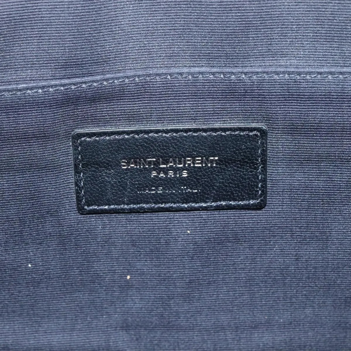 Saint Laurent Zip Pocket Leather, Black, Leather, Clutch