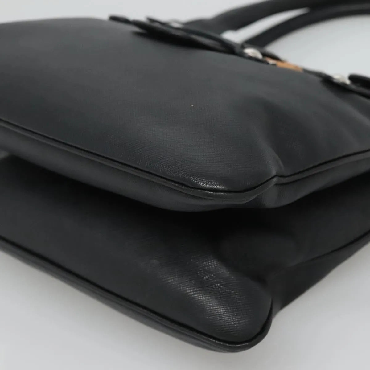 Salvatore Ferragamo Gancini Leather, Black, Leather, Handbag