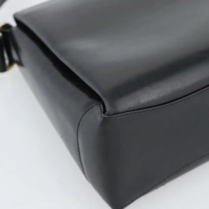Gucci Vintage Convertible Box Leather, Black, Leather, Handbag