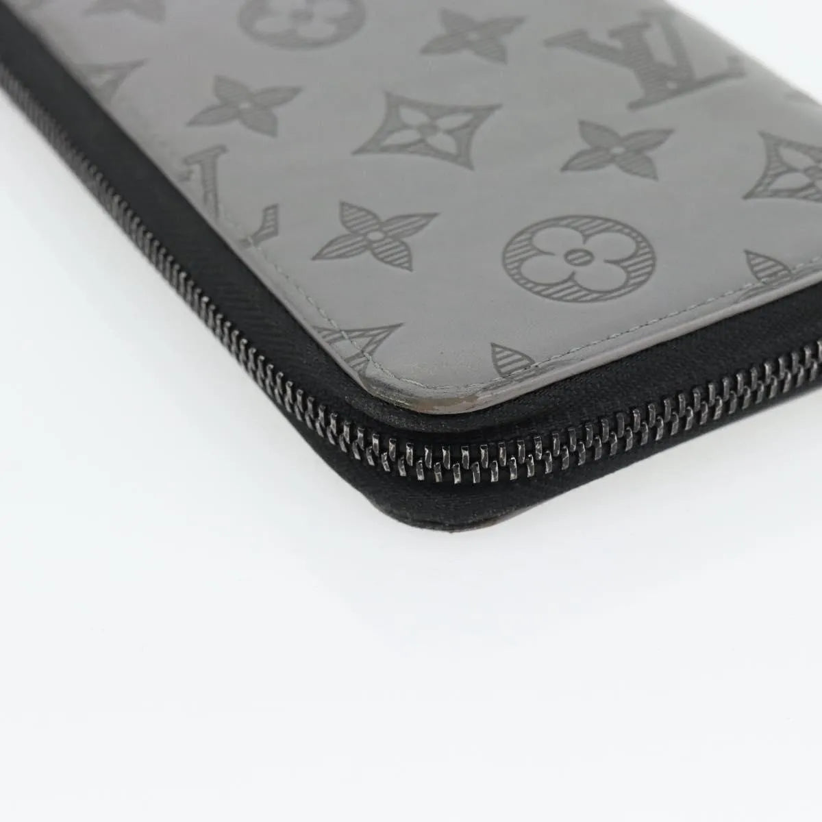 Louis Vuitton Zippy Wallet Vertical Monogram Shadow Leather, Gray, Canvas, Wallet