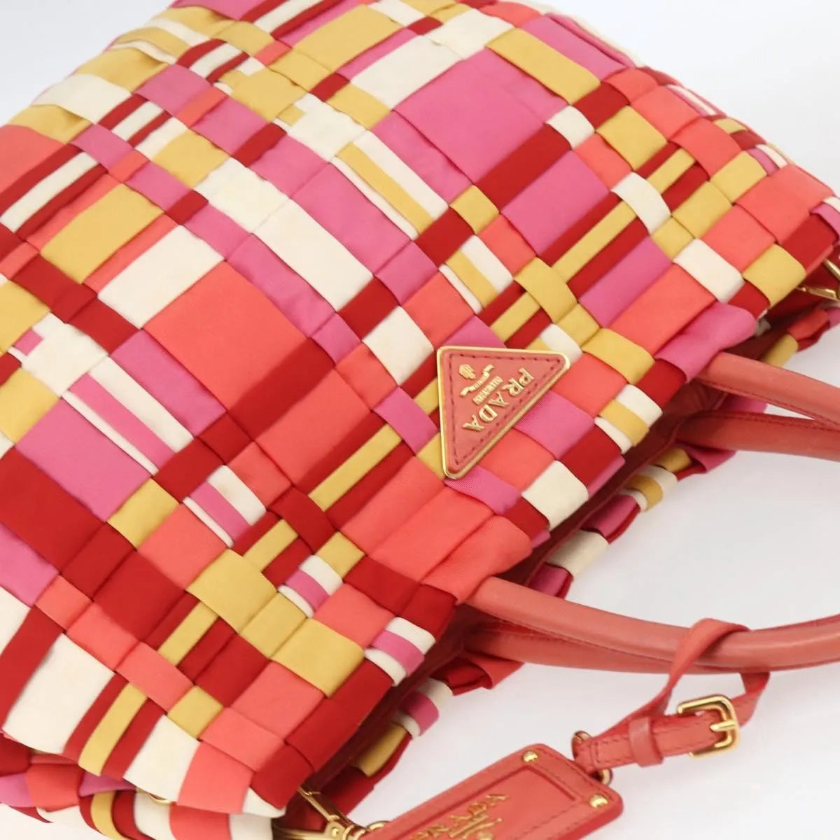 Prada Open Convertible Tote Woven Tessuto, Multicolour, Nylon, Tote Bag