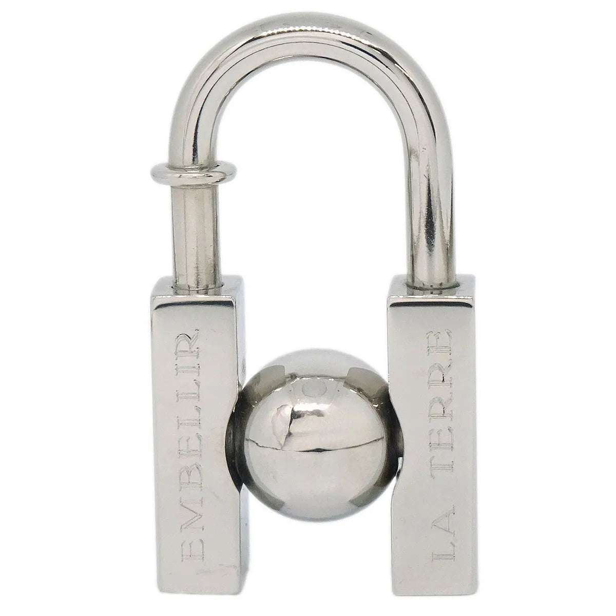 Hermes LHomme Peut Embellir La Terre Cadena Lock Charm Metal, Silver, Silver Plated, Charm