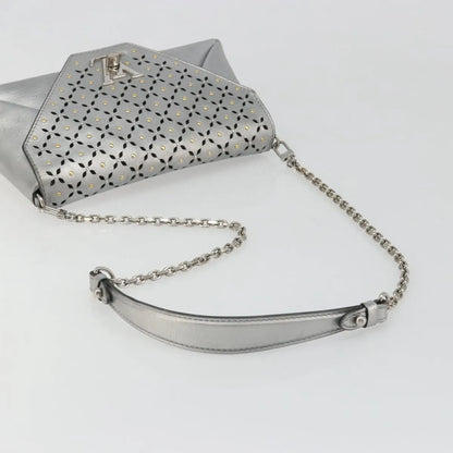 Louis Vuitton Love Note Chain Clutch Leather, Silver, Leather, Shoulder Bag