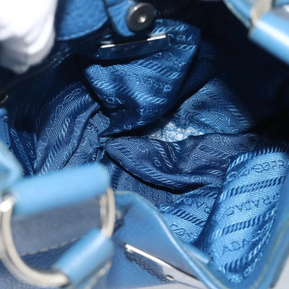 Prada Vitello Daino Convertible Tote Vitello Daino, Blue, Leather, Handbag