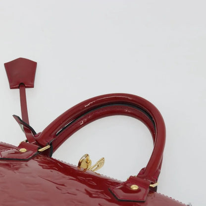 Louis Vuitton Alma Monogram Vernis, Red, Patent Leather, Handbag