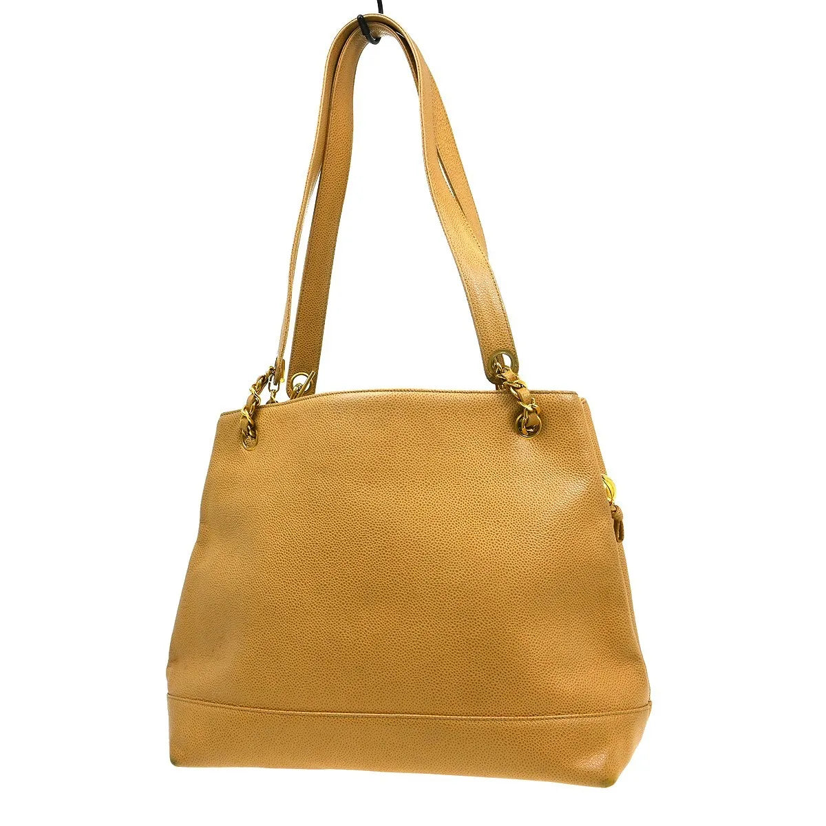 Chanel Vintage Timeless Chain Caviar, Beige, Leather, Shoulder Bag