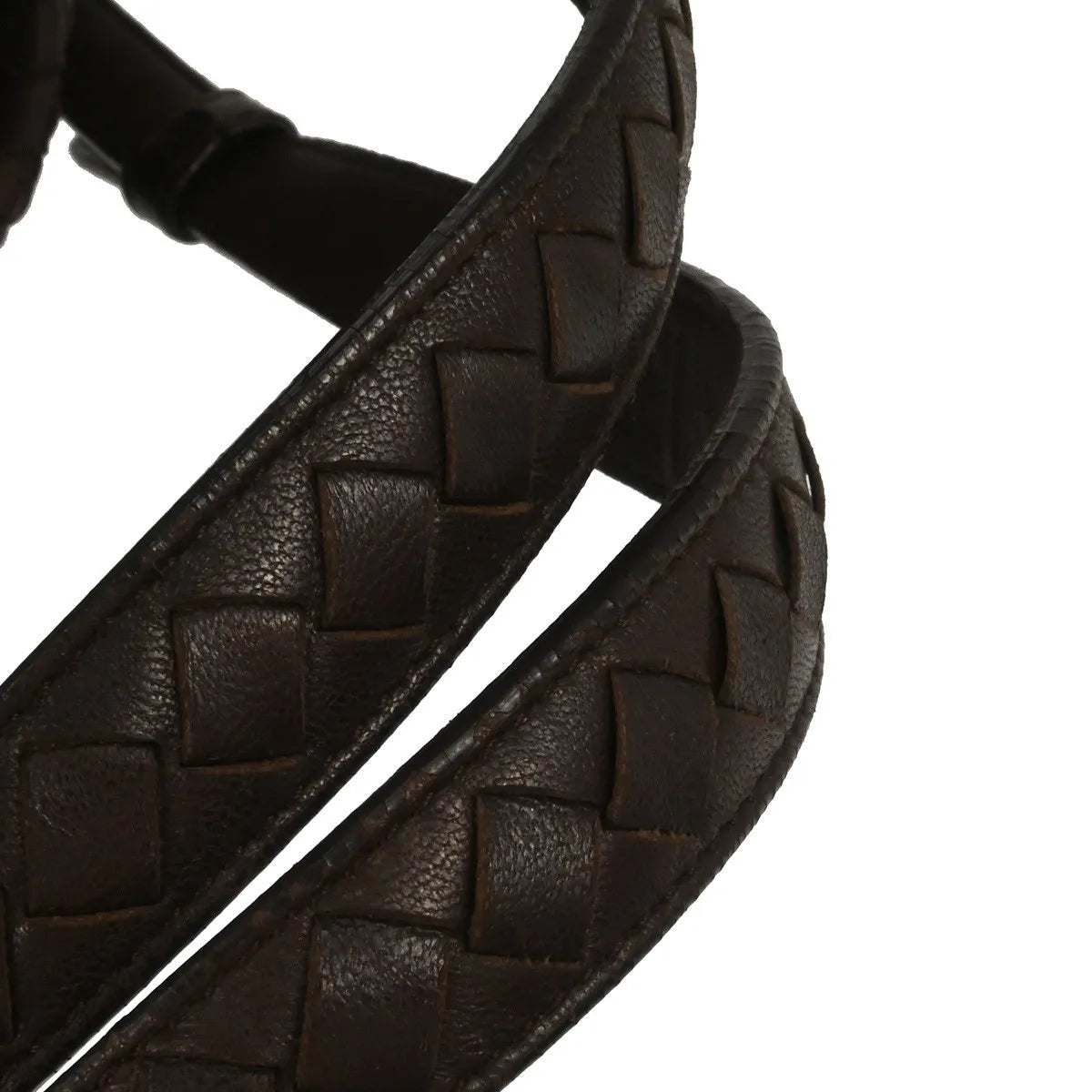 Bottega Veneta Belted Handle Tote Intrecciato Nappa, Brown, Leather, Tote Bag