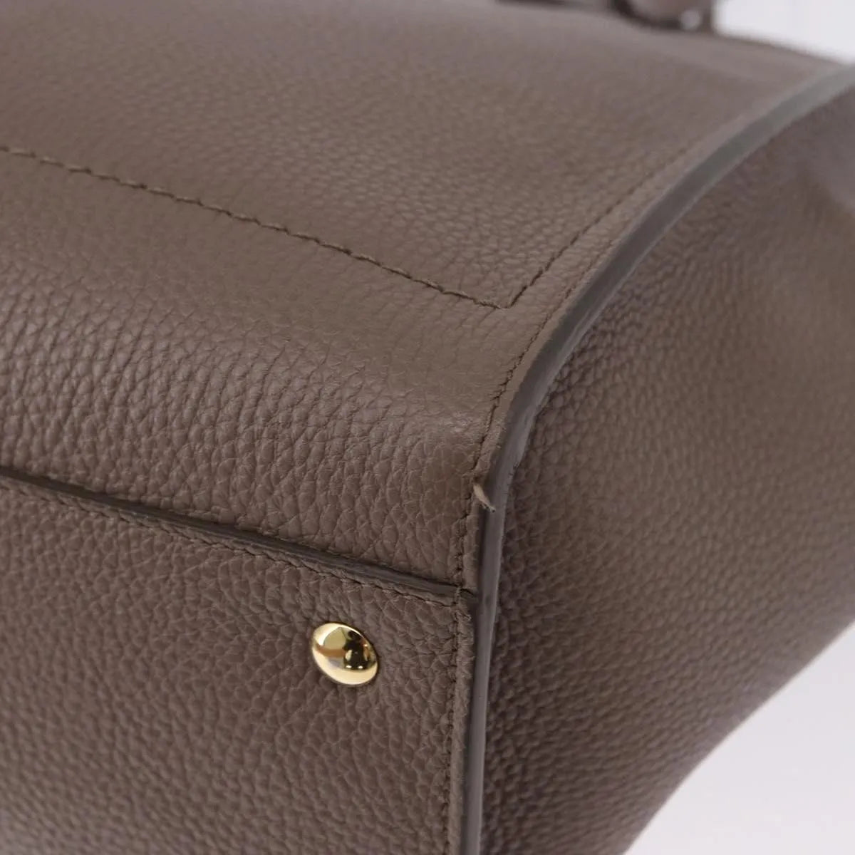 Salvatore Ferragamo Amy Tote Pebbled Leather, Beige, Leather, Tote Bag