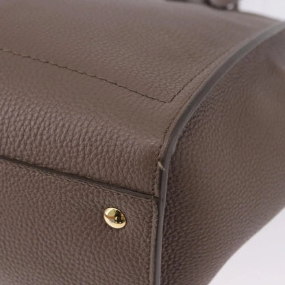 Salvatore Ferragamo Amy Tote Pebbled Leather, Beige, Leather, Tote Bag