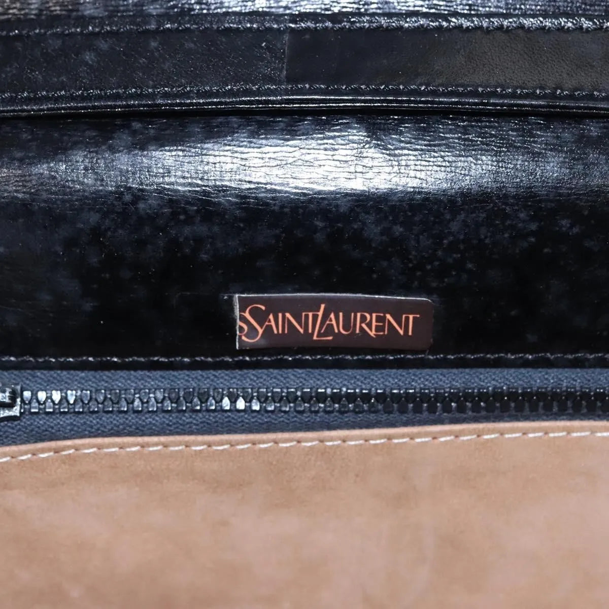 Saint Laurent Vintage Leather, Black, Leather, Handbag