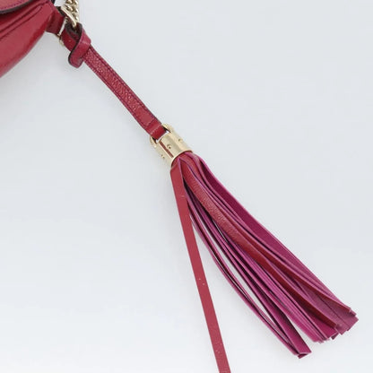 Gucci Soho Chain Patent, Pink, Patent Leather, Shoulder Bag