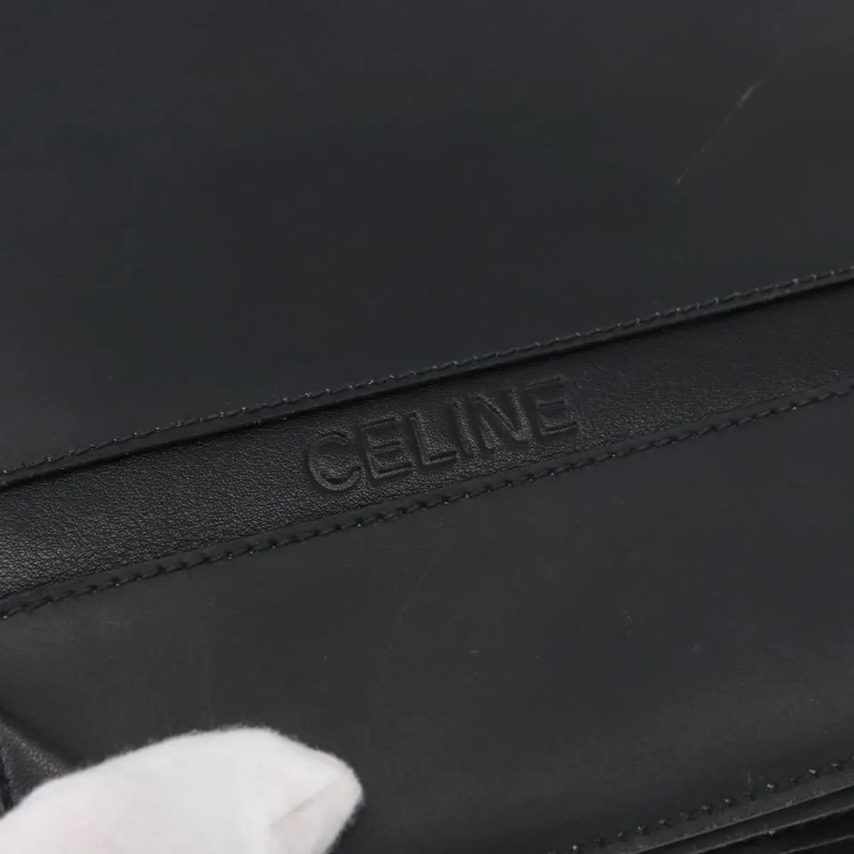 Celine Vintage Leather, Black, Leather, Shoulder Bag