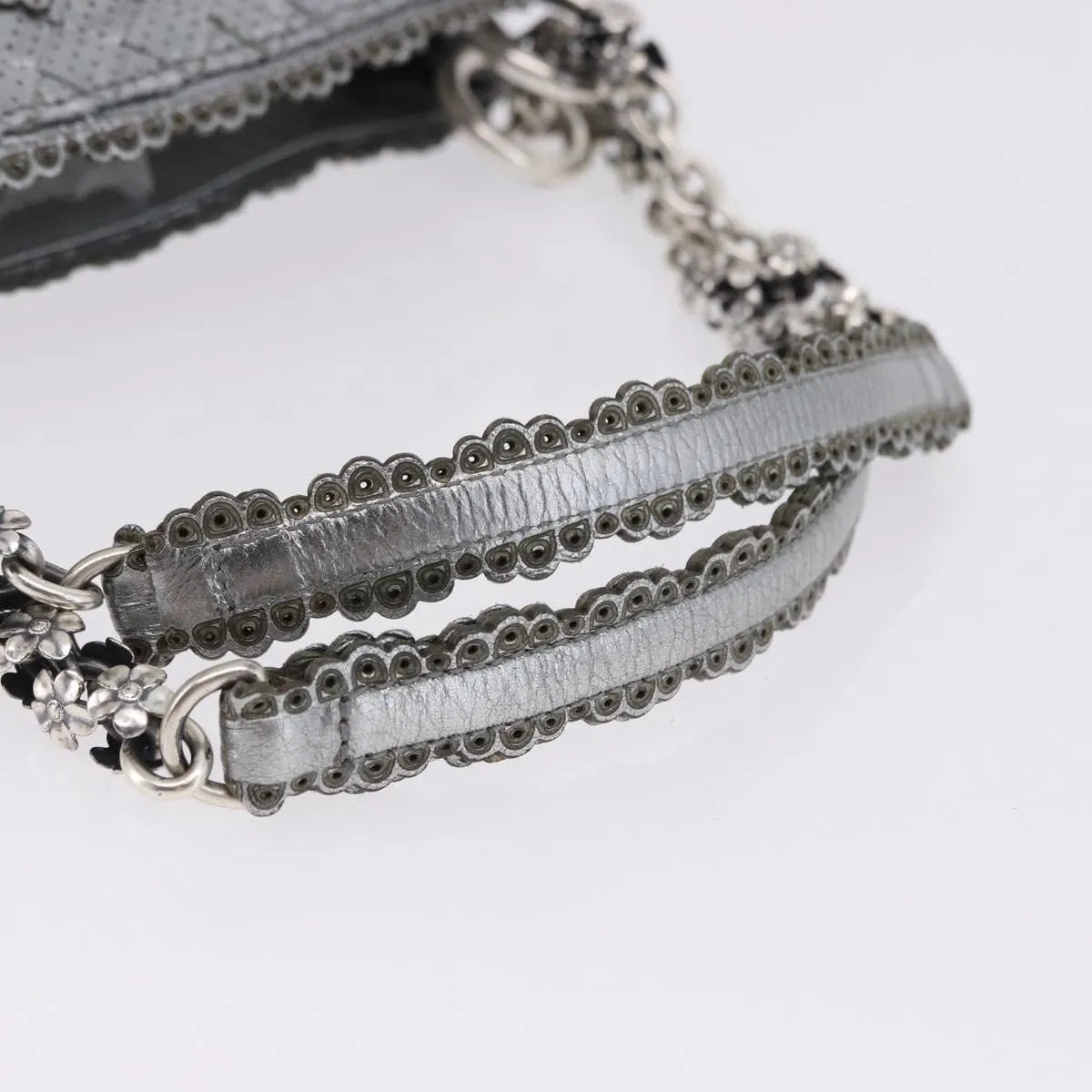Bottega Veneta Intrecciato Shoulder Leather, Silver, Leather, Shoulder Bag