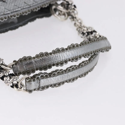 Bottega Veneta Intrecciato Shoulder Leather, Silver, Leather, Shoulder Bag