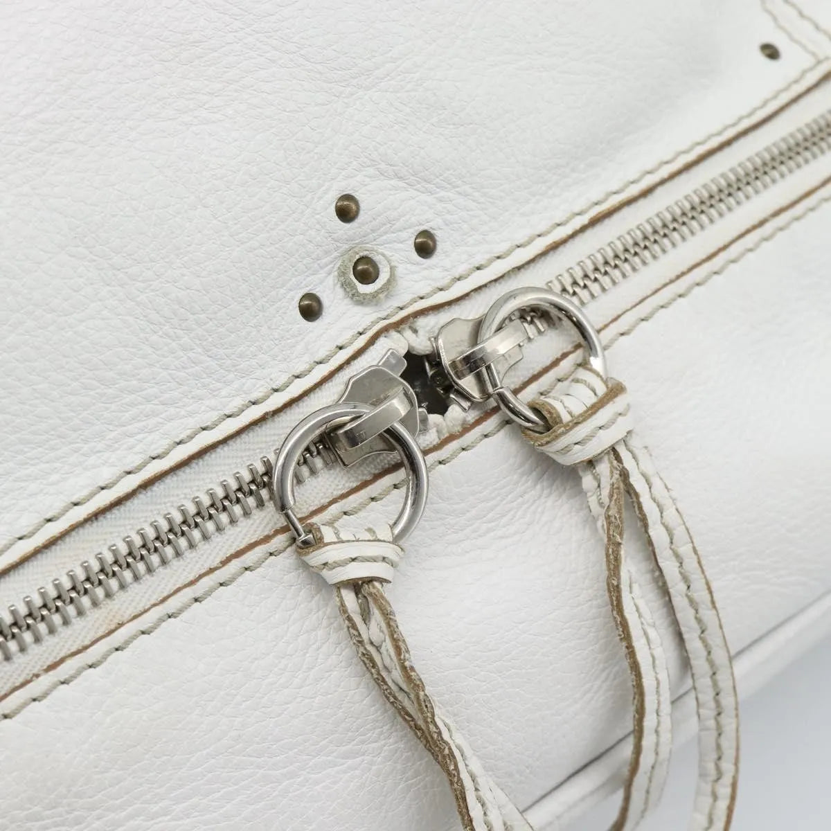 Chloe Paddington Lock Tote Leather, White_gold, Leather, Tote Bag