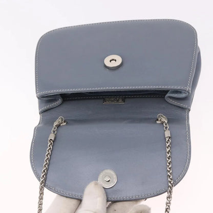 Gucci Vintage Convertible Bamboo Top Handle Leather, Blue, Leather, Handbag