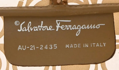 Salvatore Ferragamo Gancini Vinyl, Brown, Plastic, Shoulder Bag