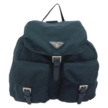 Prada Double Front Pocket Tessuto, Navy, Nylon, Backpack