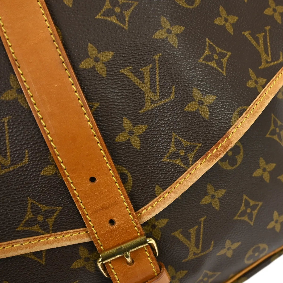 Louis Vuitton Saumur Monogram, Brown, Canvas, Shoulder Bag