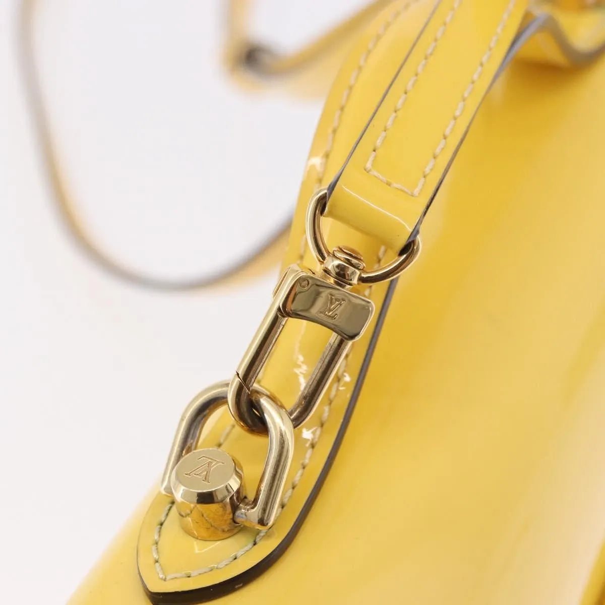 Louis Vuitton Monceau Vernis, Yellow, Patent Leather, Handbag