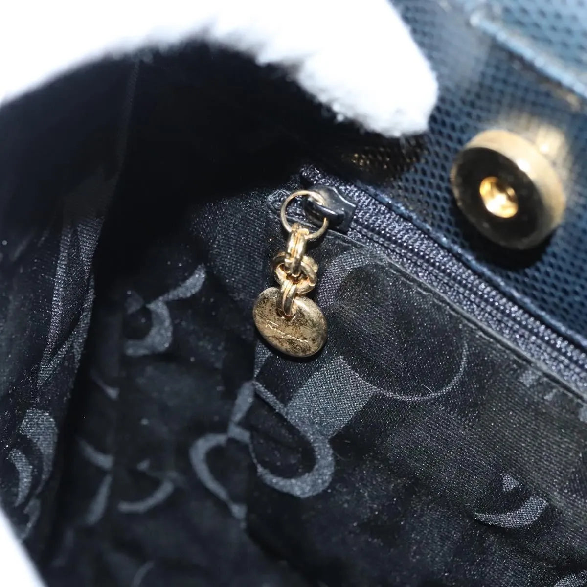 Salvatore Ferragamo Vintage Vara Bow Tote Lizard Embossed Leather, Navy, Leather, Tote Bag