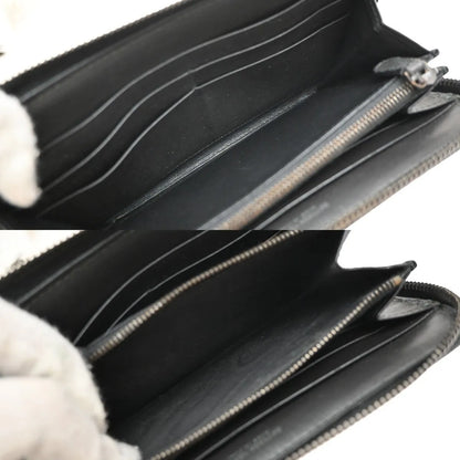 Bottega Veneta Intrecciato Long Zip Leather, Black, Leather, Wallet