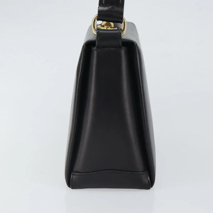Gucci Vintage Convertible Box Leather, Black, Leather, Handbag