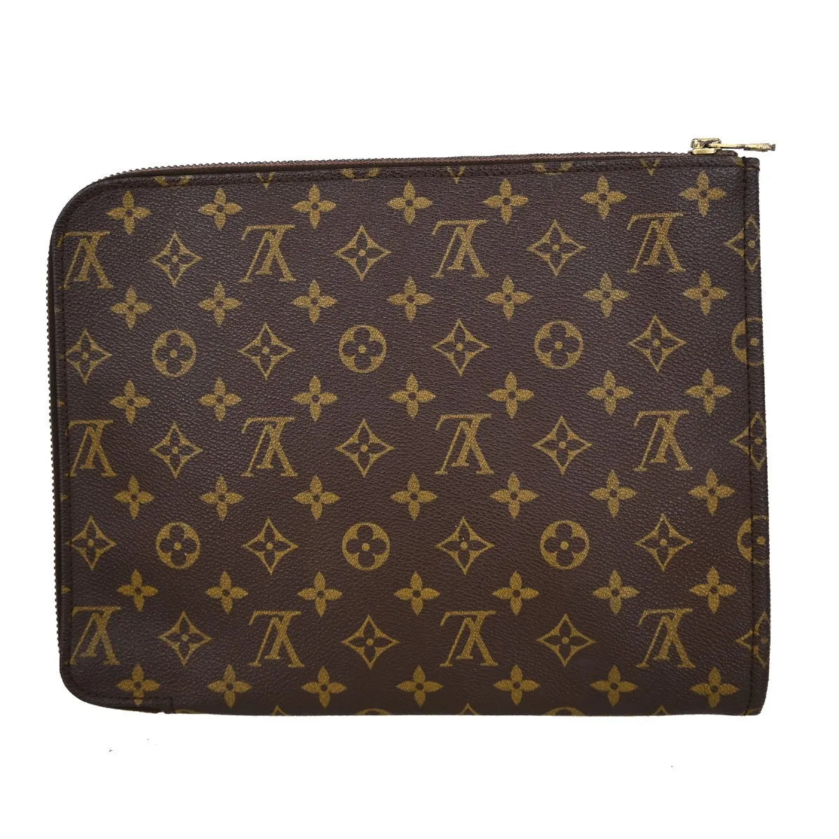 Louis Vuitton Poche Documents Monogram Canvas, Brown, Canvas, Clutch