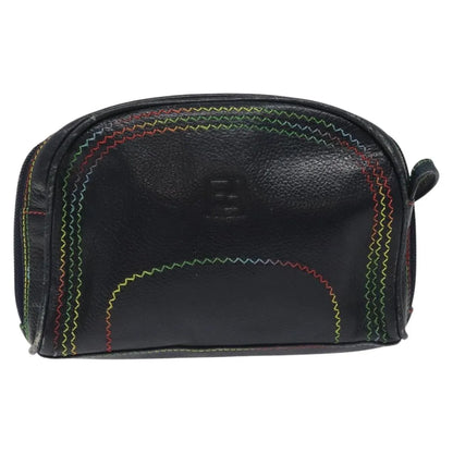 Fendi Vintage Zip Leather, Navy, Leather, Shoulder Bag