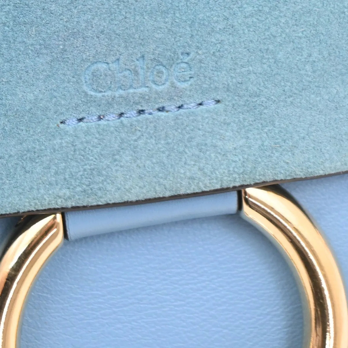 Chloe Faye Leather and Suede, Blue, Leather, Shoulder Bag